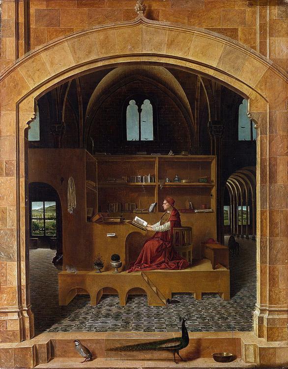 Antonello da Messina St Jerome in His Study (mk08) Norge oil painting art